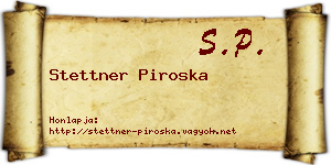 Stettner Piroska névjegykártya